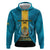 Personalized Bahamas Emancipation Day Hoodie Blue Marlin With Coat Of Arms - Wonder Print Shop