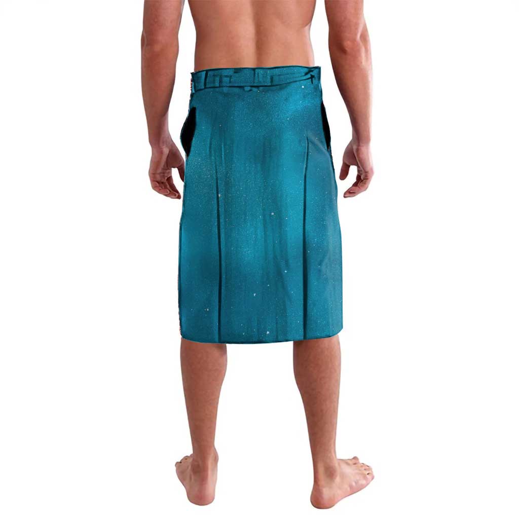 Personalized Bahamas Emancipation Day Lavalava Blue Marlin With Coat Of Arms - Wonder Print Shop