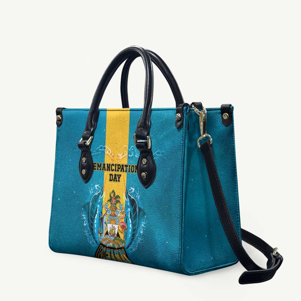 Bahamas Emancipation Day Leather Bag Blue Marlin With Coat Of Arms - Wonder Print Shop