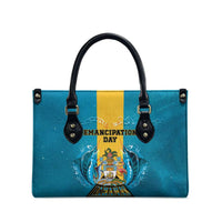 Bahamas Emancipation Day Leather Bag Blue Marlin With Coat Of Arms - Wonder Print Shop