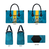 Bahamas Emancipation Day Leather Bag Blue Marlin With Coat Of Arms - Wonder Print Shop