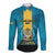 Personalized Bahamas Emancipation Day Long Sleeve Button Shirt Blue Marlin With Coat Of Arms - Wonder Print Shop