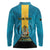 Personalized Bahamas Emancipation Day Long Sleeve Polo Shirt Blue Marlin With Coat Of Arms - Wonder Print Shop