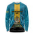 Personalized Bahamas Emancipation Day Long Sleeve Shirt Blue Marlin With Coat Of Arms - Wonder Print Shop