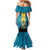 Personalized Bahamas Emancipation Day Mermaid Dress Blue Marlin With Coat Of Arms - Wonder Print Shop