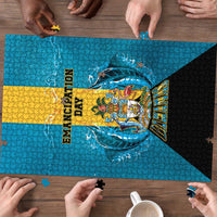 Bahamas Emancipation Day Puzzle Blue Marlin With Coat Of Arms - Wonder Print Shop