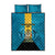 Bahamas Emancipation Day Quilt Bed Set Blue Marlin With Coat Of Arms - Wonder Print Shop