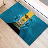 Bahamas Emancipation Day Rubber Doormat Blue Marlin With Coat Of Arms - Wonder Print Shop
