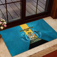 Bahamas Emancipation Day Rubber Doormat Blue Marlin With Coat Of Arms - Wonder Print Shop