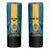 Personalized Bahamas Emancipation Day Skinny Tumbler Blue Marlin With Coat Of Arms - Wonder Print Shop