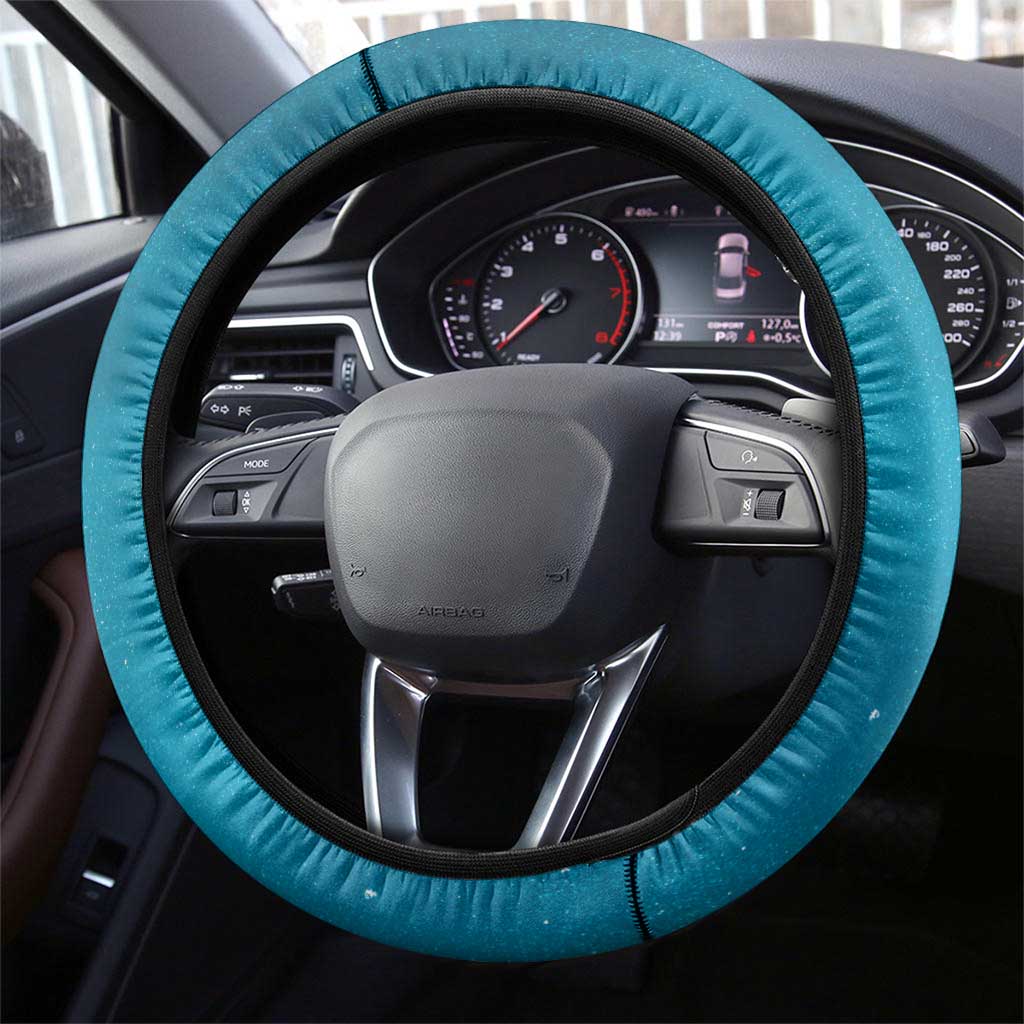 Bahamas Emancipation Day Steering Wheel Cover Blue Marlin With Coat Of Arms - Wonder Print Shop