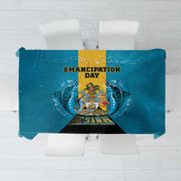 Bahamas Emancipation Day Tablecloth Blue Marlin With Coat Of Arms - Wonder Print Shop