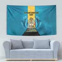 Bahamas Emancipation Day Tapestry Blue Marlin With Coat Of Arms - Wonder Print Shop