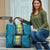 Bahamas Emancipation Day Travel Bag Blue Marlin With Coat Of Arms - Wonder Print Shop