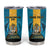 Personalized Bahamas Emancipation Day Tumbler Cup Blue Marlin With Coat Of Arms - Wonder Print Shop