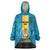 Personalized Bahamas Emancipation Day Wearable Blanket Hoodie Blue Marlin With Coat Of Arms - Wonder Print Shop