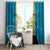 Bahamas Emancipation Day Window Curtain Blue Marlin With Coat Of Arms - Wonder Print Shop
