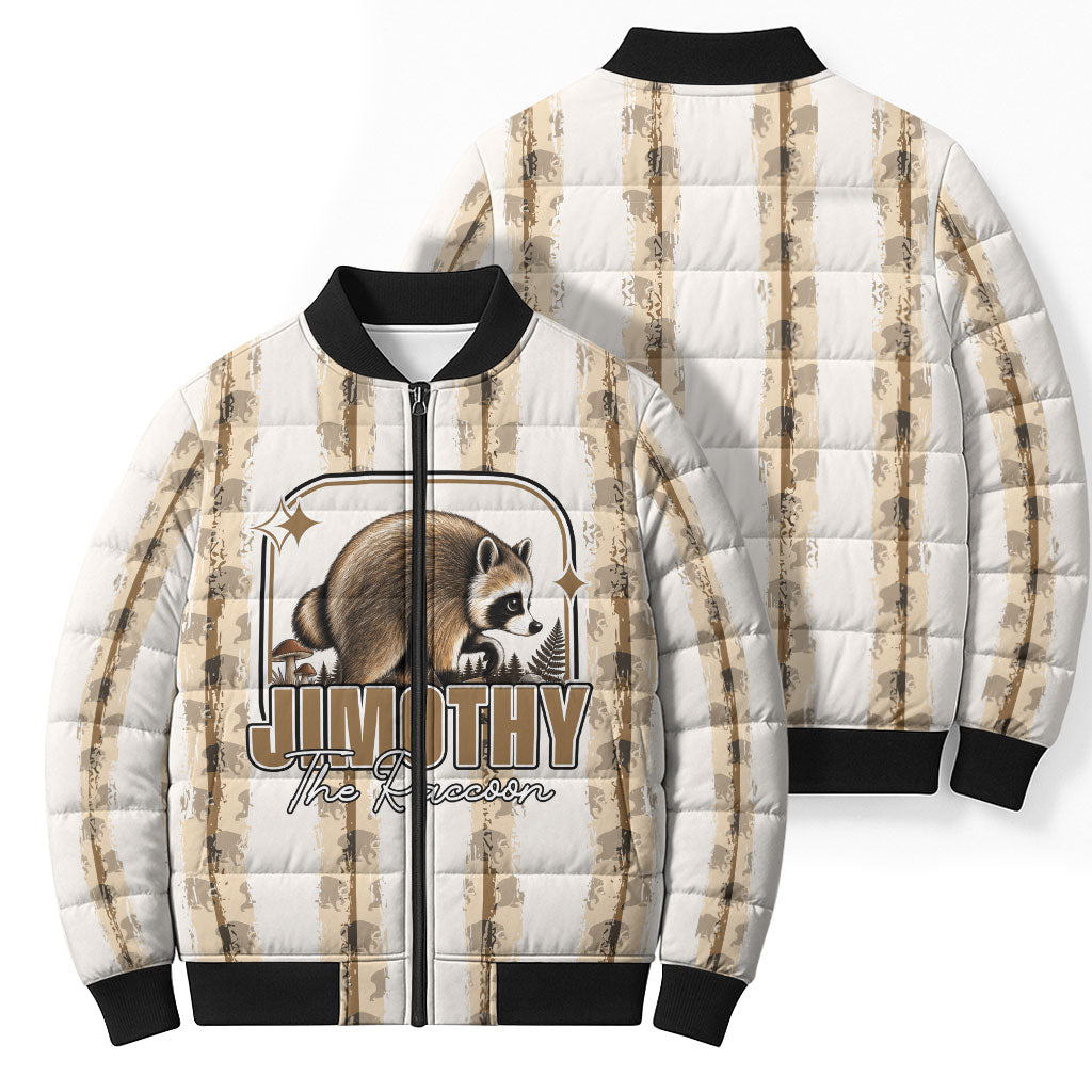 Jimothy The Raccoon Bomber Puffer Jacket Seattle Trash Panda Lover