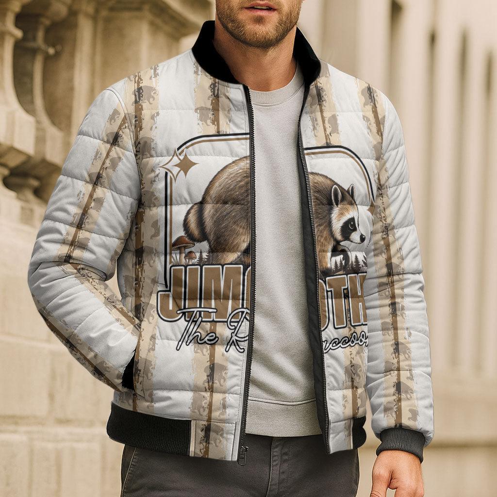 Jimothy The Raccoon Bomber Puffer Jacket Seattle Trash Panda Lover