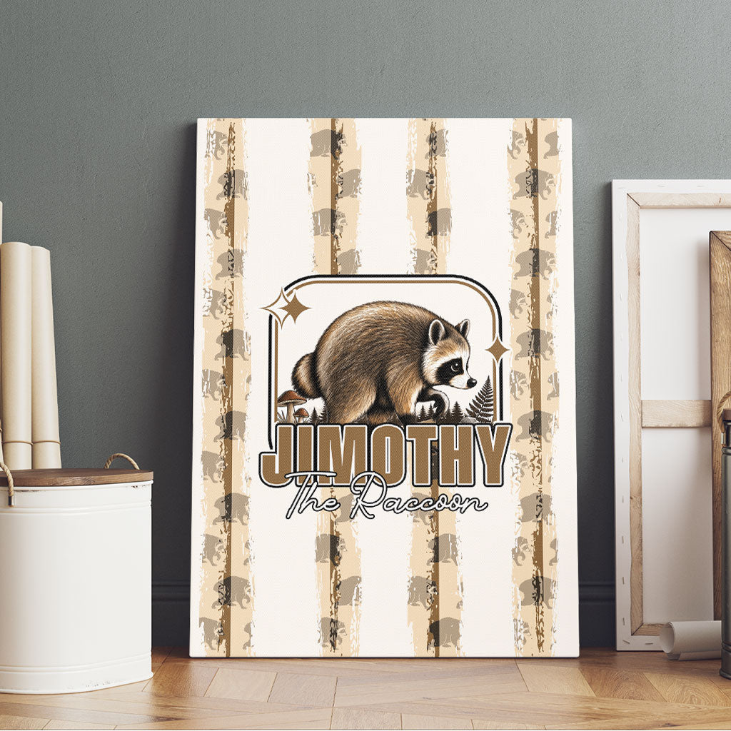 Jimothy The Raccoon Canvas Wall Art Seattle Trash Panda Lover