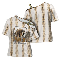 Jimothy The Raccoon Cross Shoulder Shirt Seattle Trash Panda Lover