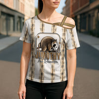 Jimothy The Raccoon Cross Shoulder Shirt Seattle Trash Panda Lover