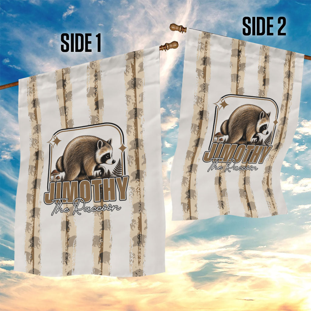 Jimothy The Raccoon Garden Flag Seattle Trash Panda Lover