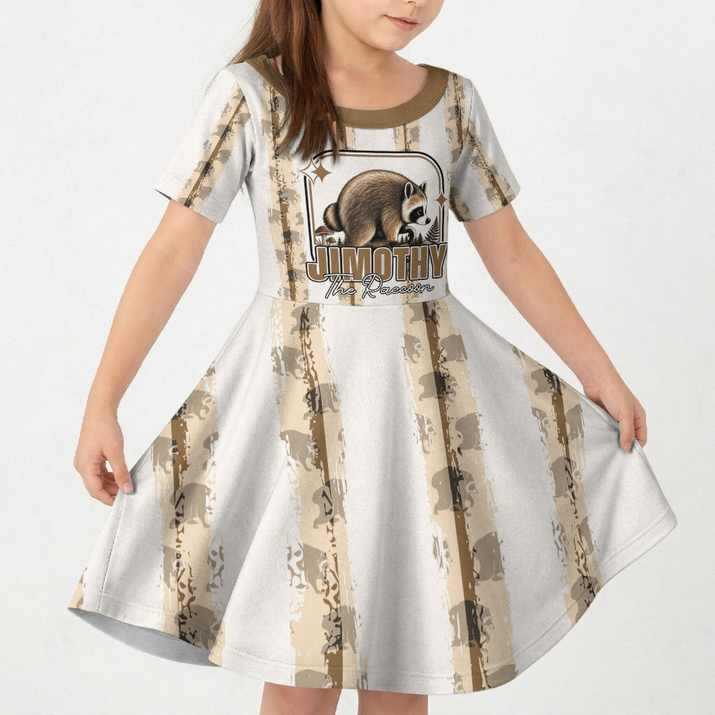 Jimothy The Raccoon Kid Short Sleeve Dress Seattle Trash Panda Lover