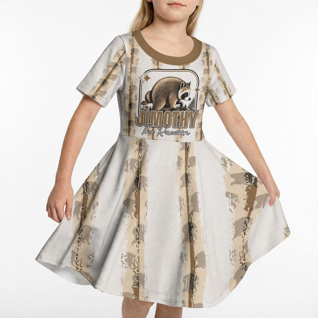 Jimothy The Raccoon Kid Short Sleeve Dress Seattle Trash Panda Lover