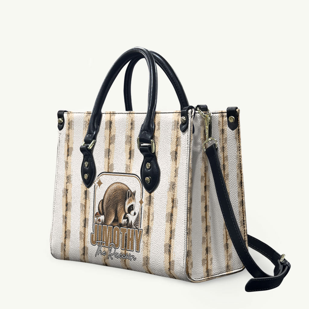 Jimothy The Raccoon Leather Bag Seattle Trash Panda Lover