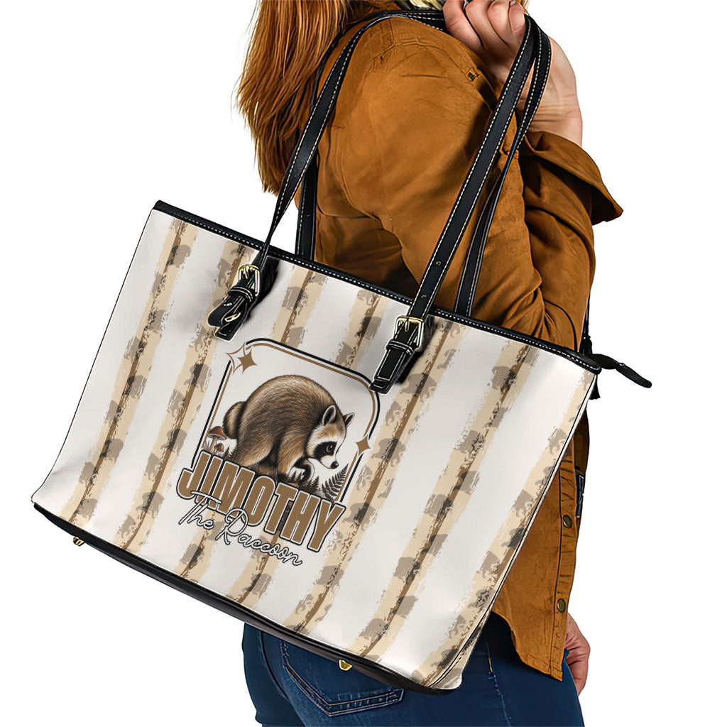 Jimothy The Raccoon Leather Tote Bag Seattle Trash Panda Lover