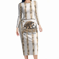 Jimothy The Raccoon Long Sleeve Bodycon Dress Seattle Trash Panda Lover