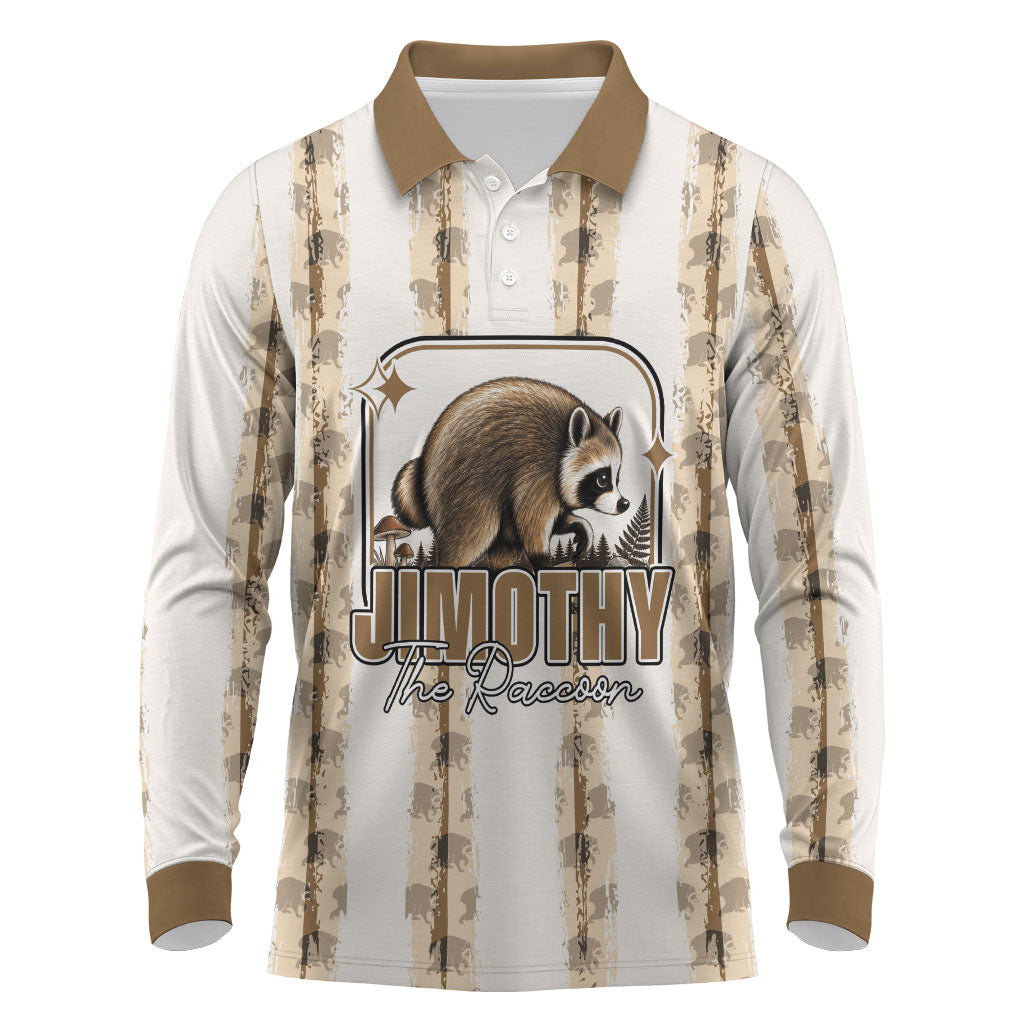 Jimothy The Raccoon Long Sleeve Polo Shirt Seattle Trash Panda Lover