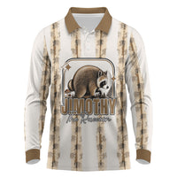 Jimothy The Raccoon Long Sleeve Polo Shirt Seattle Trash Panda Lover