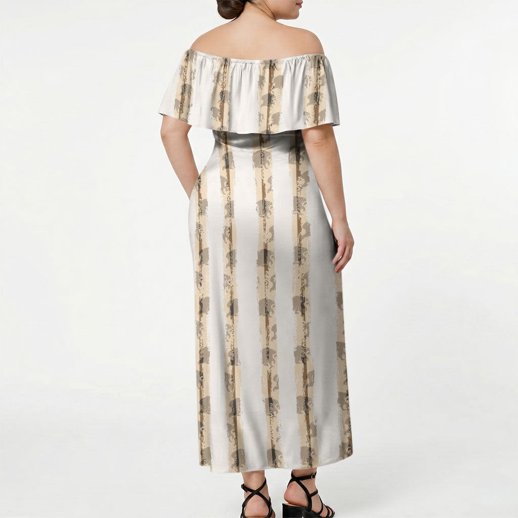 Jimothy The Raccoon Off Shoulder Maxi Dress Seattle Trash Panda Lover