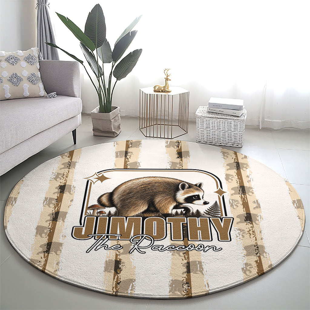 Jimothy The Raccoon Round Carpet Seattle Trash Panda Lover