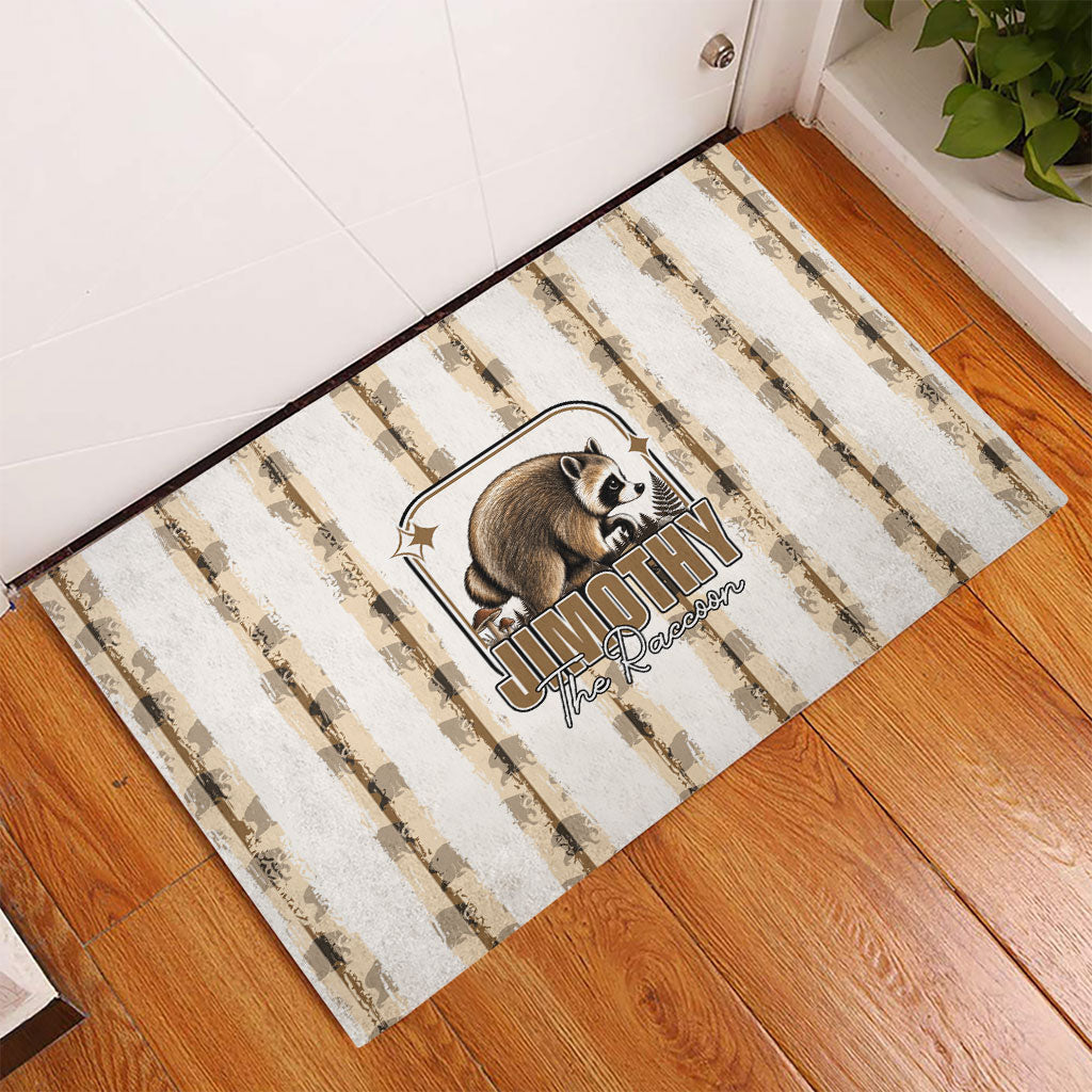 Jimothy The Raccoon Rubber Doormat Seattle Trash Panda Lover
