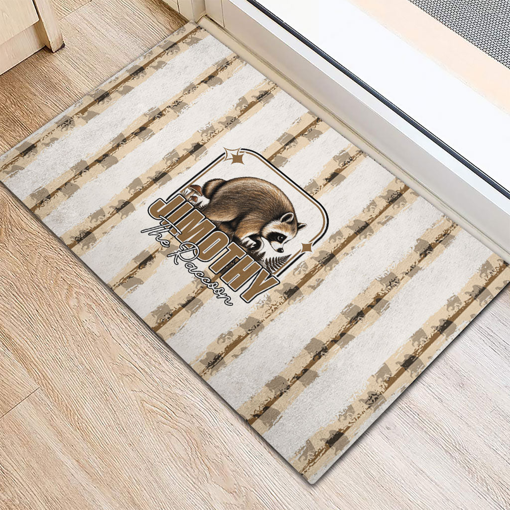 Jimothy The Raccoon Rubber Doormat Seattle Trash Panda Lover