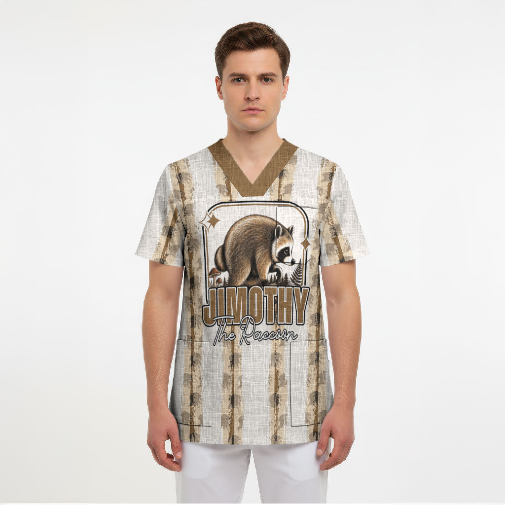 Jimothy The Raccoon Scrub Top Seattle Trash Panda Lover