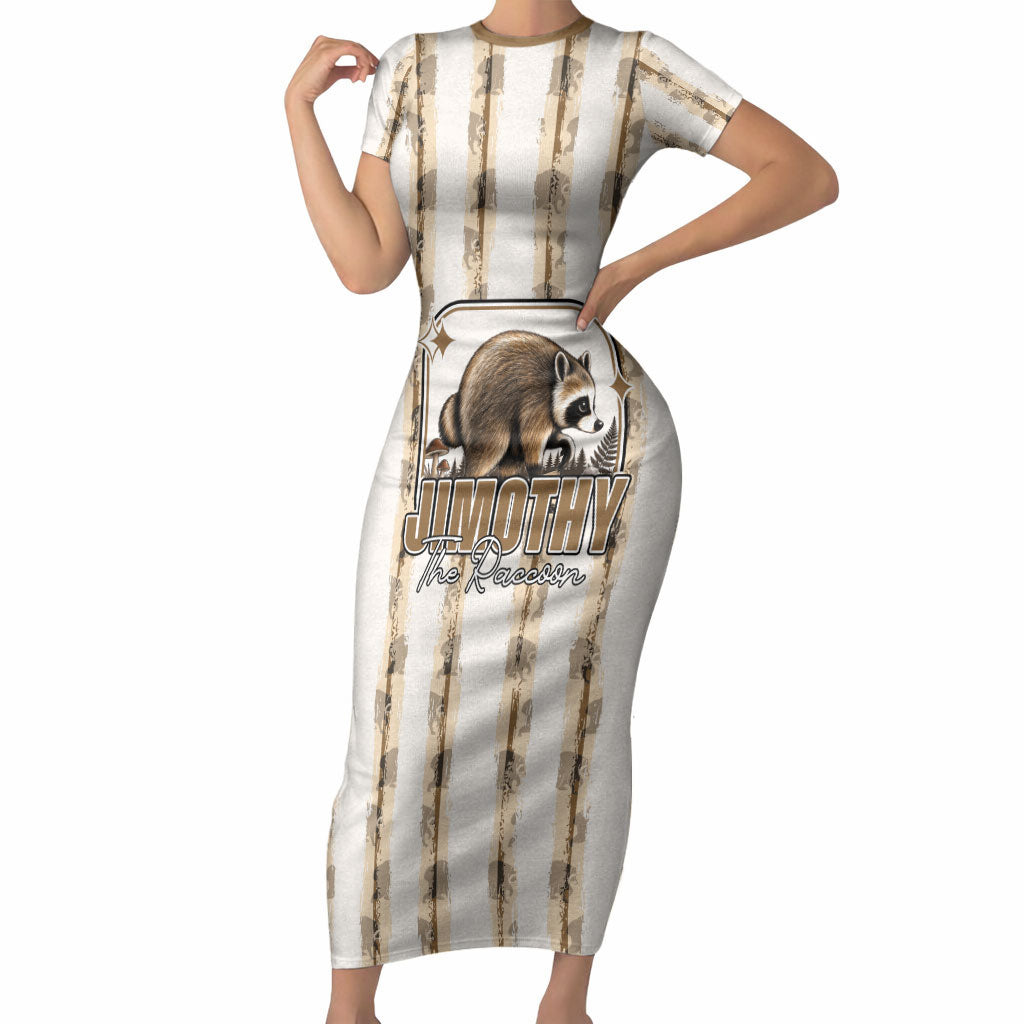 Jimothy The Raccoon Short Sleeve Bodycon Dress Seattle Trash Panda Lover