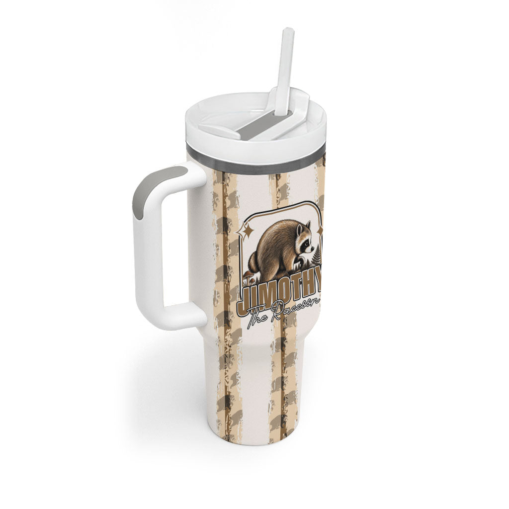 Jimothy The Raccoon Tumbler With Handle Seattle Trash Panda Lover