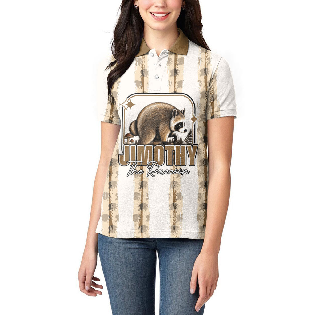 Jimothy The Raccoon Women Polo Shirt Seattle Trash Panda Lover