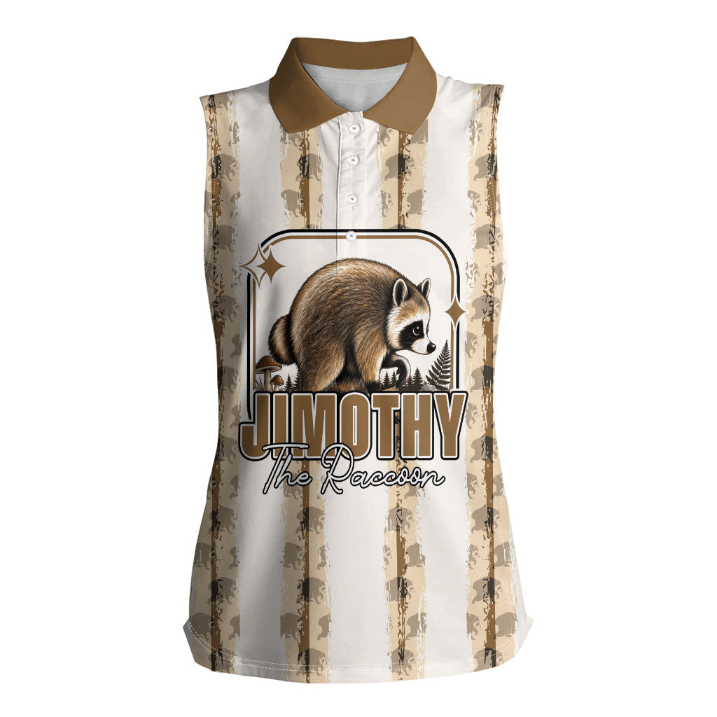 Jimothy The Raccoon Women Sleeveless Polo Shirt Seattle Trash Panda Lover