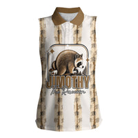 Jimothy The Raccoon Women Sleeveless Polo Shirt Seattle Trash Panda Lover