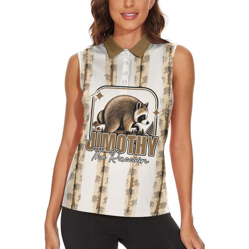 Jimothy The Raccoon Women Sleeveless Polo Shirt Seattle Trash Panda Lover