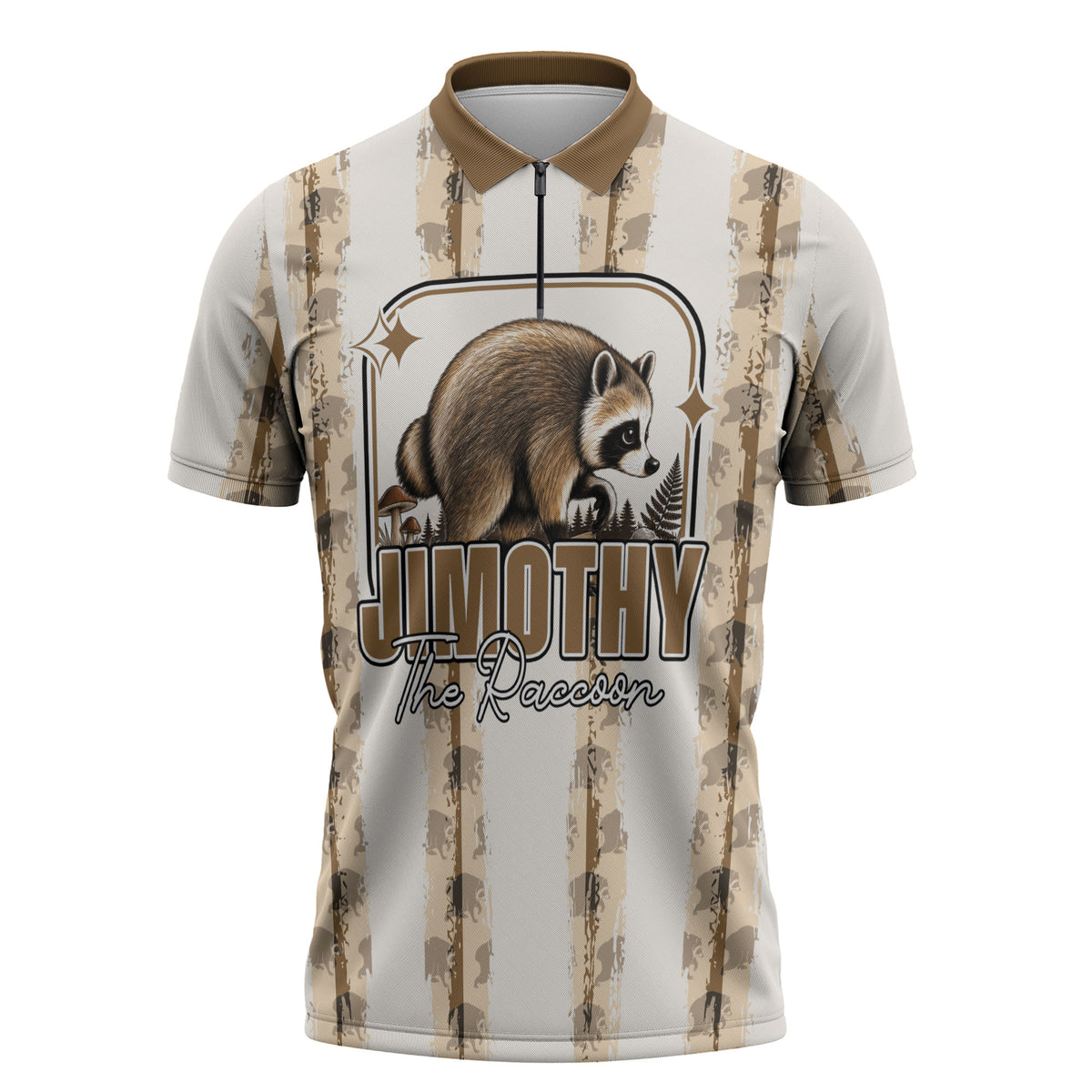 Jimothy The Raccoon Zipper Polo Shirt Seattle Trash Panda Lover