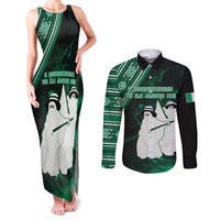 Nigeria Yoruba Festival Couples Matching Tank Maxi Dress and Long Sleeve Button Shirt Eko Spirit Eyo Masquerade LT05 - Wonder Print Shop