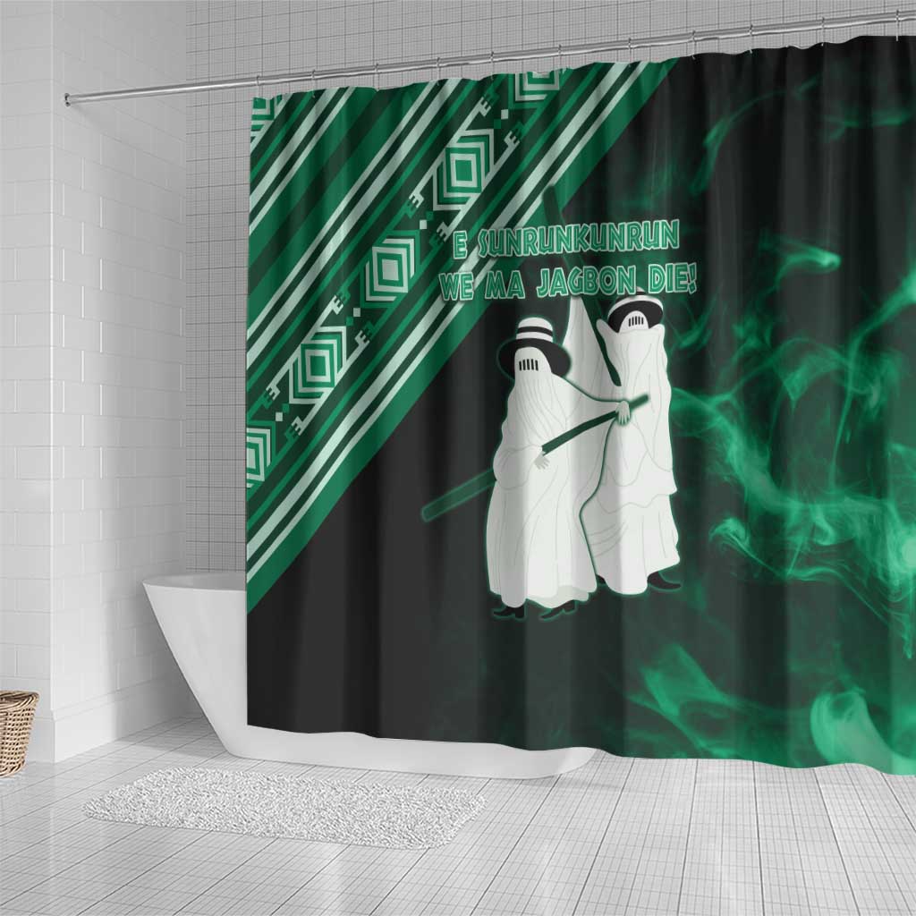 Nigeria Yoruba Festival Shower Curtain Eko Spirit Eyo Masquerade
