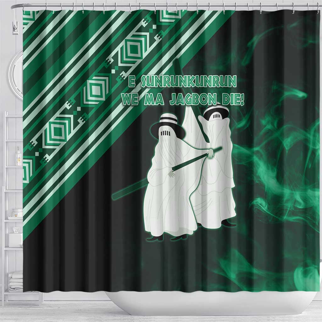 Nigeria Yoruba Festival Shower Curtain Eko Spirit Eyo Masquerade