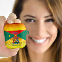 Grenada Christmas AirPods Case Coat Of Arms Bougainvillea Wreath - Wonder Print Shop